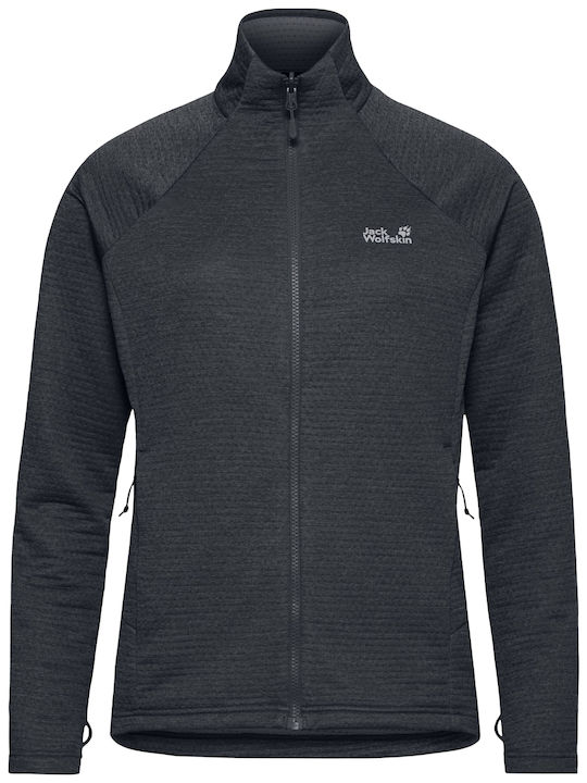 Fleece Women's Cardigan with Zipper Grey