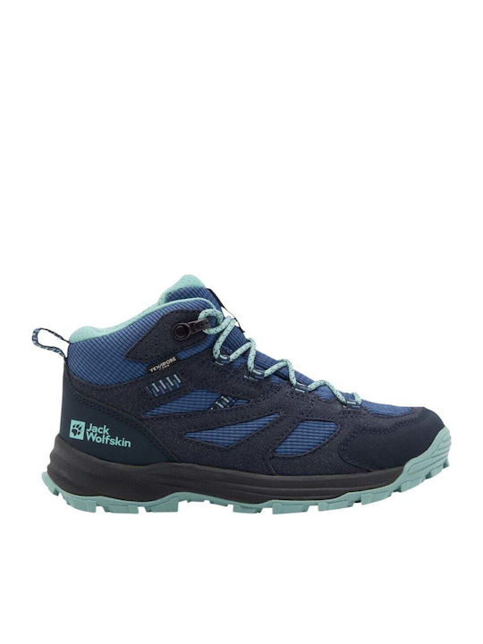 Jack Wolfskin Ghete de drumeție pentru copii Mid Impermeabile Albastru marin