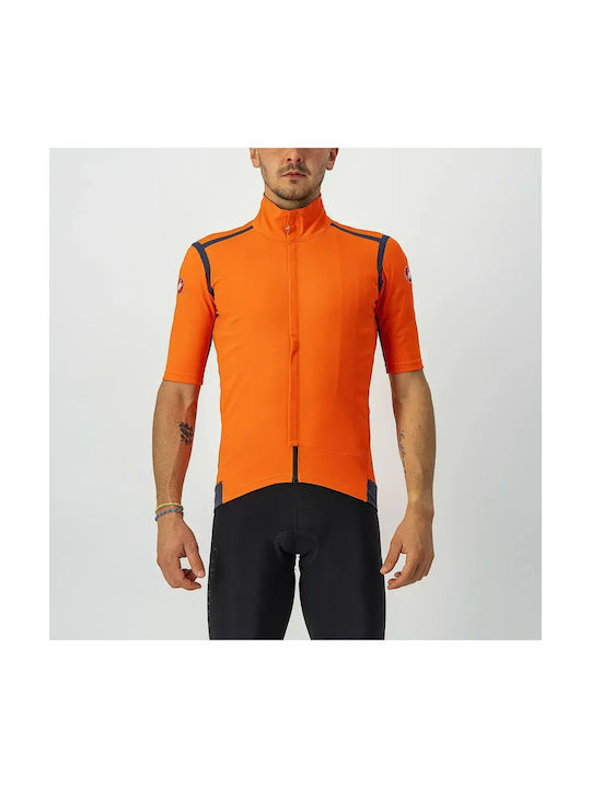 Castelli Cas-4519502-034 Herren Fahrrad-Windbreaker-Jacken Kurzarm Orange