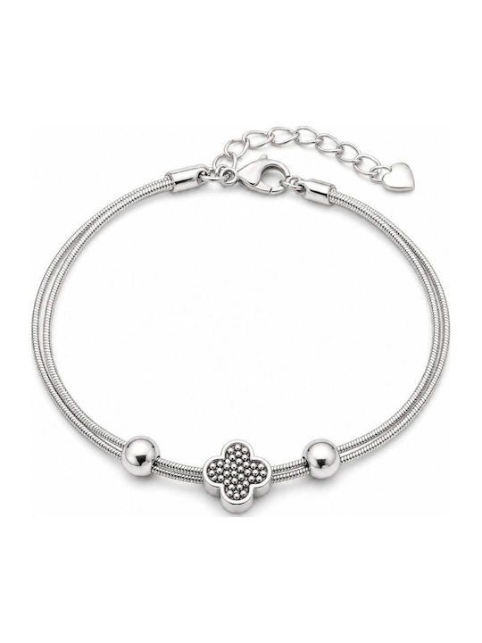 Women's Bracelet Made 925 Silver Jolie Silver Snake Model Clover Charm Adjustable Length Elegant Design Symbol Luck Weight 4.8 G Silver-colored Women's Bracelet Made 925 Silver Jolie Silver Snake Model Clover Charm Adjustable Length Elegant Design Symbol Luck Weight 4.8 G Silver-colored