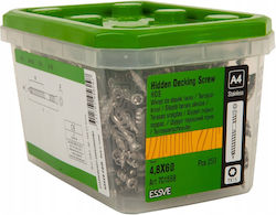 Essve Inox Wood Screws with Diameter M4.8 and Length 60mm 250 Pieces