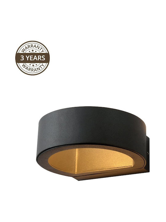Domoletti Wandleuchte mit Integrierte LED und Natürliches Weiß Licht Schwarz