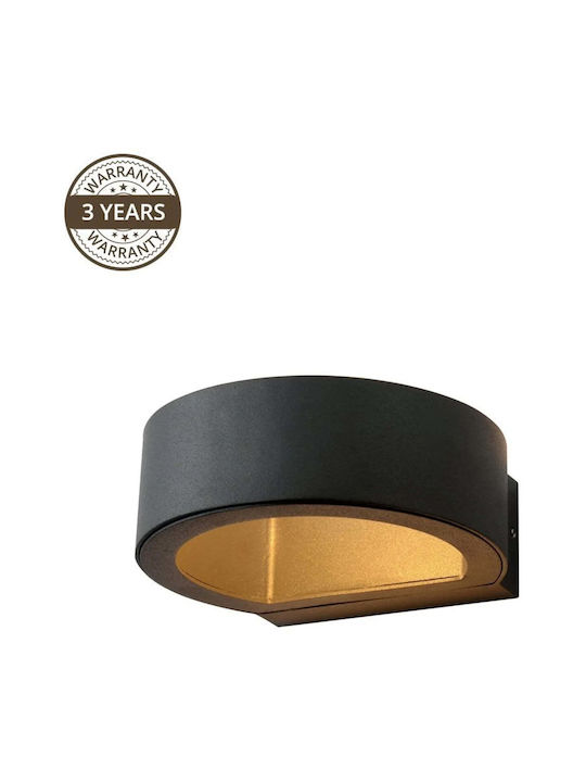 Domoletti Wall Lamp with Integrated LED and Natural White Light Black