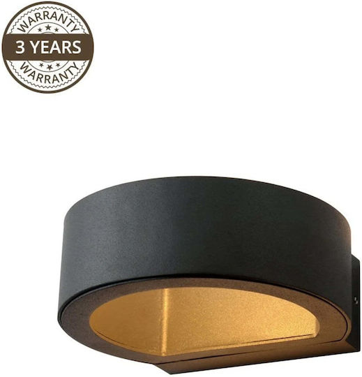 Domoletti Wall Lamp with Integrated LED and Natural White Light Black