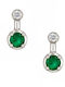 Earrings from 18K White Gold with Diamond Green