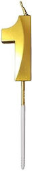 Number 1 Candle Flippy Diamond Model 5 X 3.4 Cm Gold
