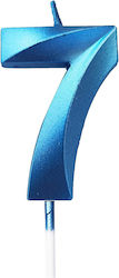 Lumânare Numărul 7 Model Diamant Flippy 5 X 3,4 Cm Albastră