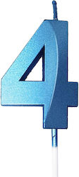 Nummer 4 Kerze Flippy Diamond Modell 5 X 3,4 Cm Blaue