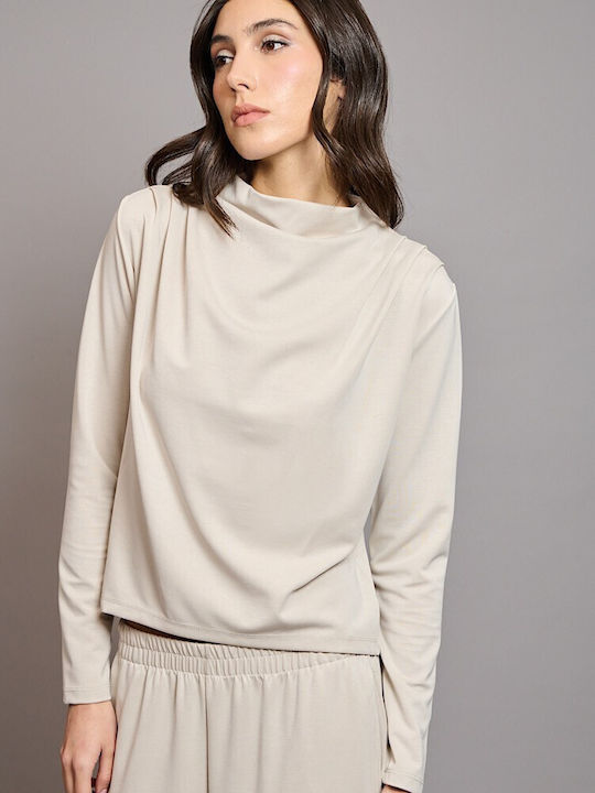 Collectiva Noir Women's Beige Blouse