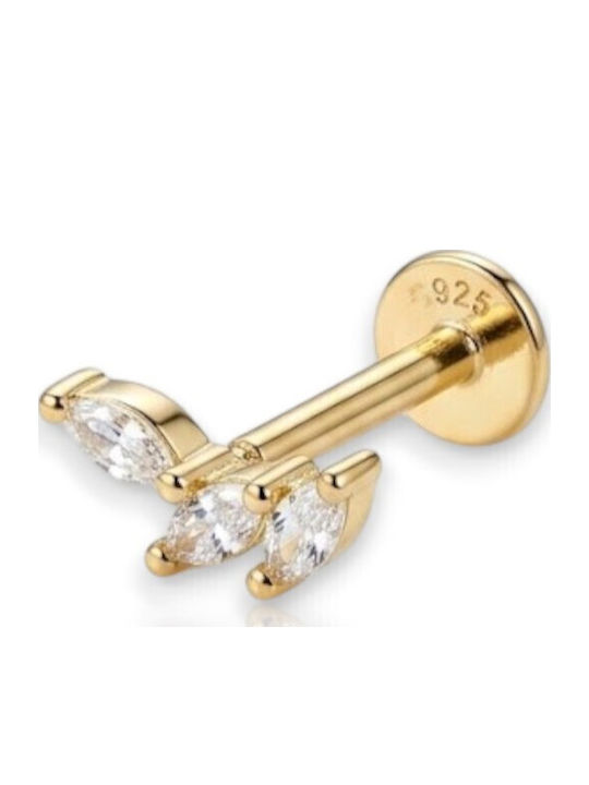 Mentzos Cercel Piercing din Argint Placat cu Aur