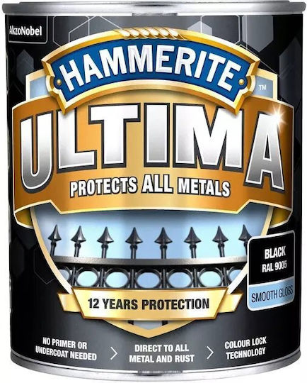 Hammerite Цвят 0.7lt Черен Блестящ