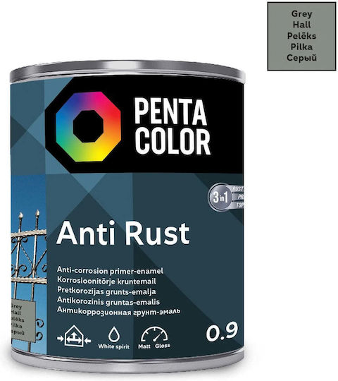 Pentacolor Αντισκωριακό 0.9lt Γκρι