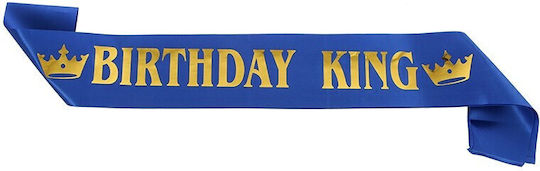 Panglică Aniversară Flippy Birthday King Design Temă Aniversară 160x9,5 Cm Albastră