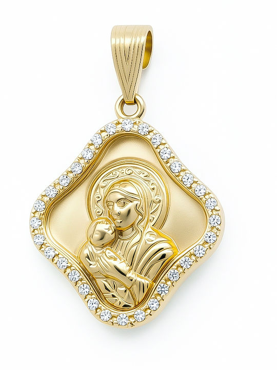 Daskalakis Kinder Amulet Daskalakis mit Jungfrau Maria aus Gold 9K 56734