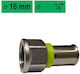 Arco Female Brass Pipe Connection for 1/2" 16mm Multilayer Pipe