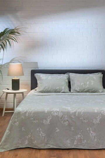 Viokarpet Diamond 252 Подредба Чаршафи King Size с Еластична Лента 240x270см Лилаво Зелен (4 Бройки)