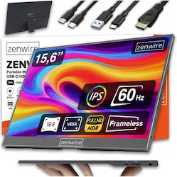 Zenwire AMG15 IPS HDR Φορητό Monitor 15.6" FHD 1920x1080 με Χρόνο Απόκρισης 5ms GTG Ασημί Zenwire AMG15 IPS HDR Φορητό Monitor 15.6" FHD 1920x1080 με Χρόνο Απόκρισης 5ms GTG Ασημί