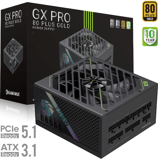 GameMax GX PRO 750G 750W Black Power Supply Full Modular 80 Plus Gold