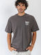 Short Sleeve Washed Black Blouse