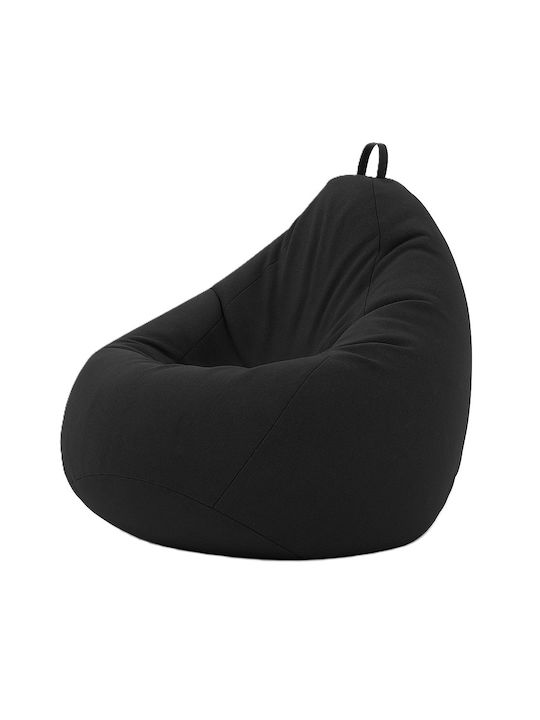 Fotoliu Puf Pară Impermeabil Canvas Jet Black 9...