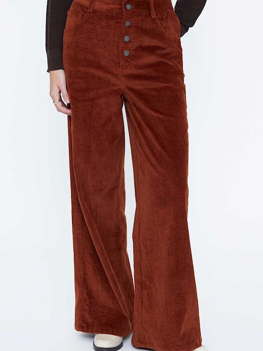Women's Fabric Trousers Brown