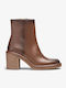 Leder Damen Stiefeletten Braun