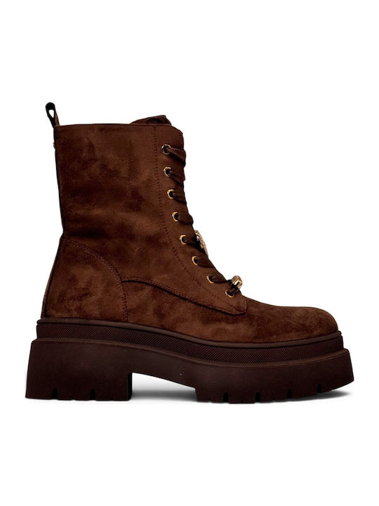 Renato Garini Suede Women's Combat Boots with M...