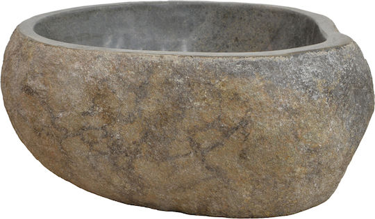 Pakketo Lavello Επικαθήμενος Νιπτήρας Πέτρινος 30x30x25cm Γκρι
