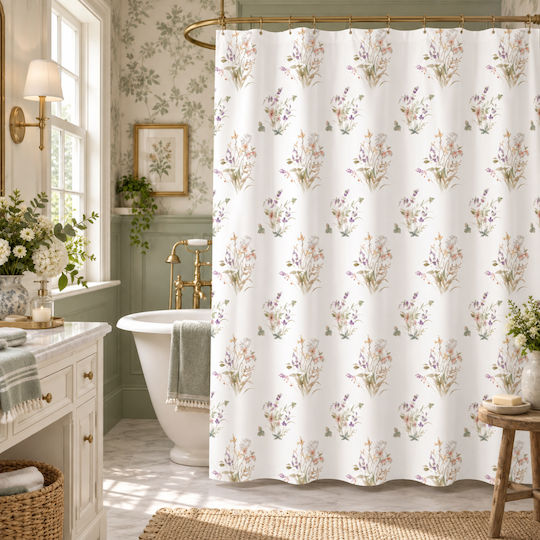 My Home Luxury Fabric Shower Curtain 180x180cm