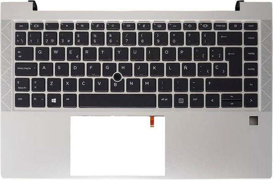 Tastatură Spaniolă Pentru Laptop Tastatură Laptop Palmrest Hp Elitebook 840 G8 845 G8 M52490-071 M52490-001 M52491-071 M52492-071 Es Retroiluminat Pointer Argintiu Cod.40943espalmbl
