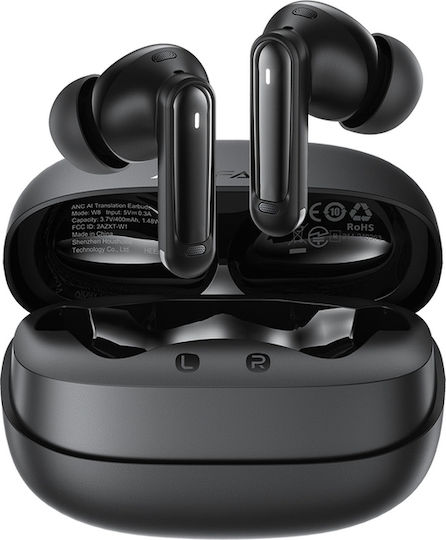 Acefast W8 In-Ear Bluetooth Handsfree Headphones with Sweat Resistance and Charging Case Black