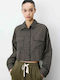 Long Sleeve Women's Cotton Shirt Black Checked