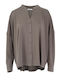 Langärmeliges Damen-Piqué-Hemd Taupe