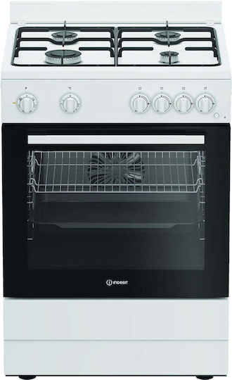Indesit Κουζίνα 72lt με Εστίες Υγραερίου Π60εκ. Λευκή