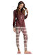 Infiore Winter Women's Pyjamas Set Burgundy