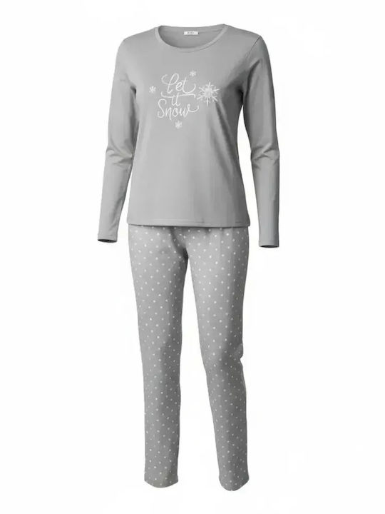 Mihra Set De Pijamale Dama Gri De Iarnă Mihra Set De Pijamale Dama Gri De Iarnă
