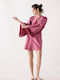 Kentia Kentia Damen Baumwollene Winter Robe Rosa