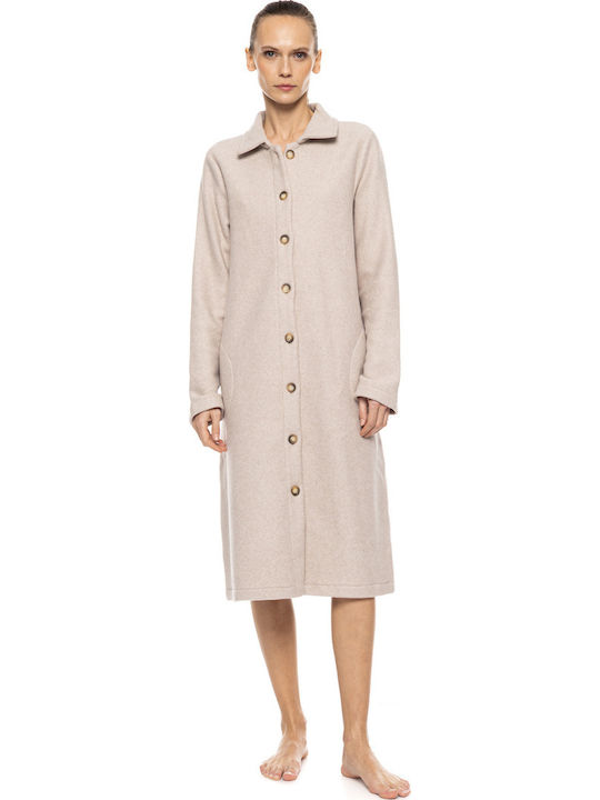 Pink Label Winter Women's Fleece Robe Sand