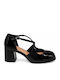 Heels with Strap & Chunky Mid Heel Black WM-MP7008-27HH-BLACK