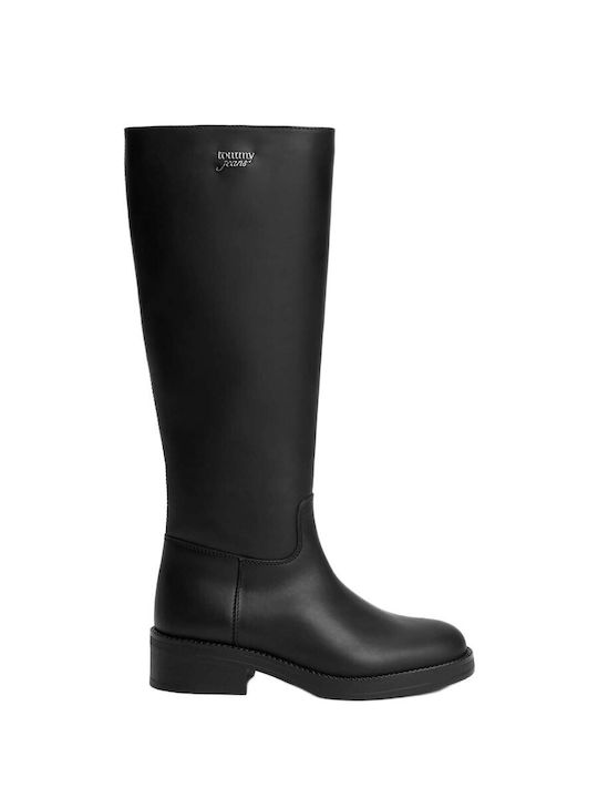 Leder Damenstiefel Schwarz