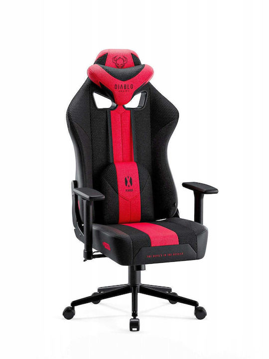 Diablo X-Player 2.0 Fabric Gaming Chair with Adjustable Arms Red