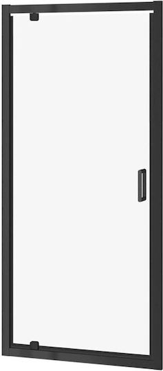 Cersanit Duschkabine mit Aufklappbarer Tür 80x190cm Matte Schwarzes