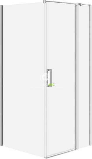 Cersanit Shower Cabin for Shower with Sliding Door 90x80x195cm Clear Glass Chrome