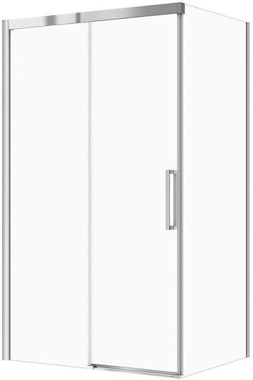 Cersanit Shower Cabin with Sliding Door 120x90x200cm Clear Glass