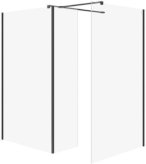Cersanit Shower Cabin with Sliding Door 100x90x200cm Black