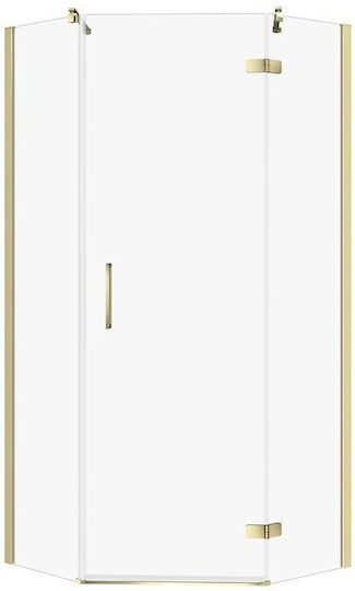 Cersanit Duschkabine mit Aufklappbare Tür 80x80x195cm Klarglas Oro