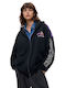 Women's Hooded Sweatshirt Cardigan Black