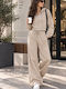 Beige Sweatpants Set