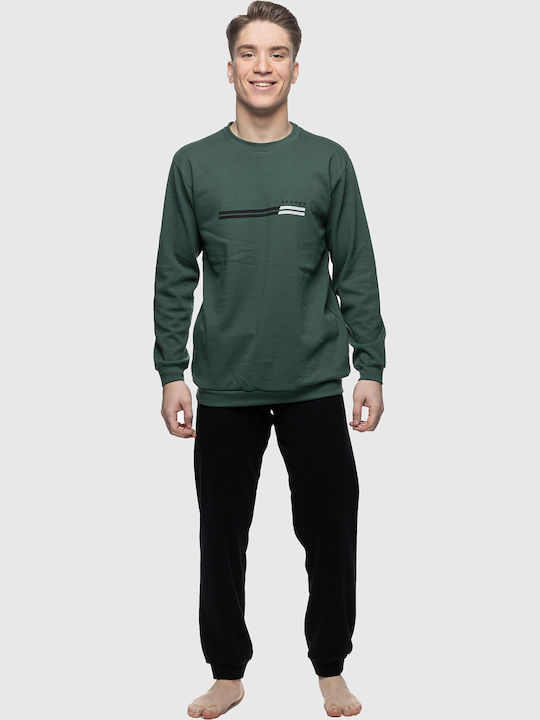 Galaxy Winter Men's Pyjamas Blouse Cypress Green 810-26c-Khaki