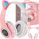 Defender Wireless Bluetooth Kids' Over Ear Headphones with 8 Hours Playing Time Pink